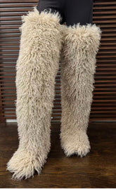 Fluff Me Up Thigh-High Boots